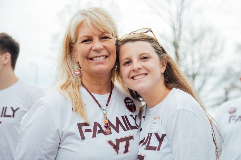The 2019 Family of the Year award was presented to Kristy Morrill '91(left), assistant to the director in the Center for Enhancement of Engineering Diversity at Virginia Tech, and her niece and nominator, Katie Atherton (right), currently a freshman