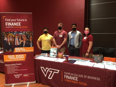 Students from FinTech, BASIS, & SEED engage with high school seniors, transfer students, and fellow Hokies about Finance at Majors Fairs